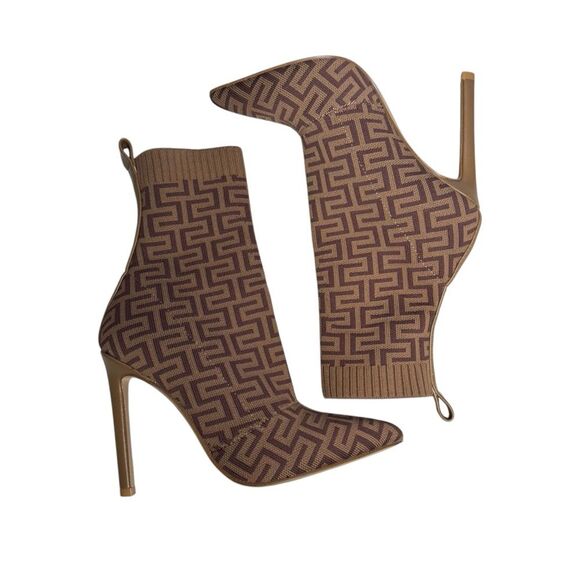 Steve Madden Diani Women's Brown Sock Heeled Calf Boots Size 6 - Picture 3 of 9